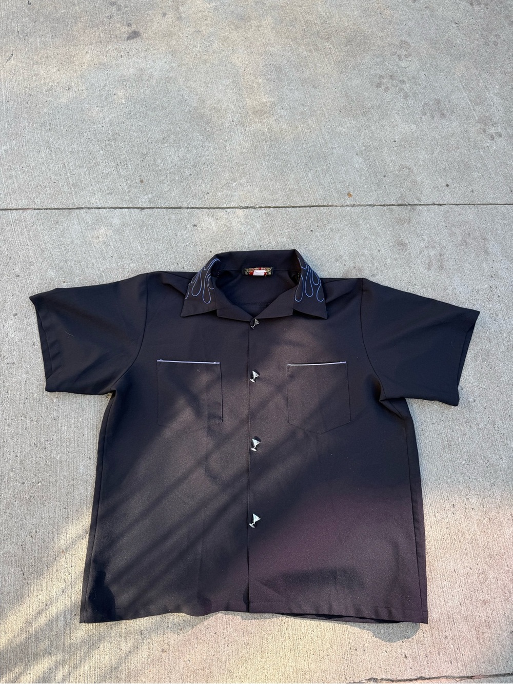 Men's Black Casino Wear Los Angeles Button-Up Shirt